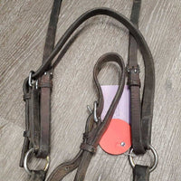 Thick Soft Leather & Elastic Breastplate, snaps, Running Attachment *gc, dirty, xholes, older, rubs, creases, faded, scrapes, sticky, dents, stains, loose keepers
