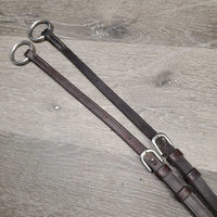 Thick Soft Leather & Elastic Breastplate, snaps, Running Attachment *gc, dirty, xholes, older, rubs, creases, faded, scrapes, cut
