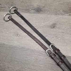Thick Soft Leather & Elastic Breastplate, snaps, Running Attachment *gc, dirty, xholes, older, rubs, creases, faded, scrapes, cut