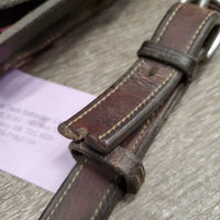 Thick Soft Leather & Elastic Breastplate, snaps, Running Attachment *gc, dirty, xholes, older, rubs, creases, faded, scrapes, cut
