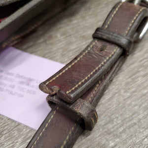 Thick Soft Leather & Elastic Breastplate, snaps, Running Attachment *gc, dirty, xholes, older, rubs, creases, faded, scrapes, cut