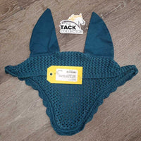 Crochet Ear Bonnet Fly Veil, 2x Piping * vgc, clean, curled, faded, shrunk

