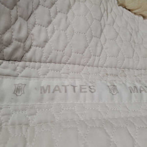 Quilt Sheepskin Half Pad, rolled edge *vgc, clean, clumpy, mnr stains, bare spots, hair, puckers, dingy