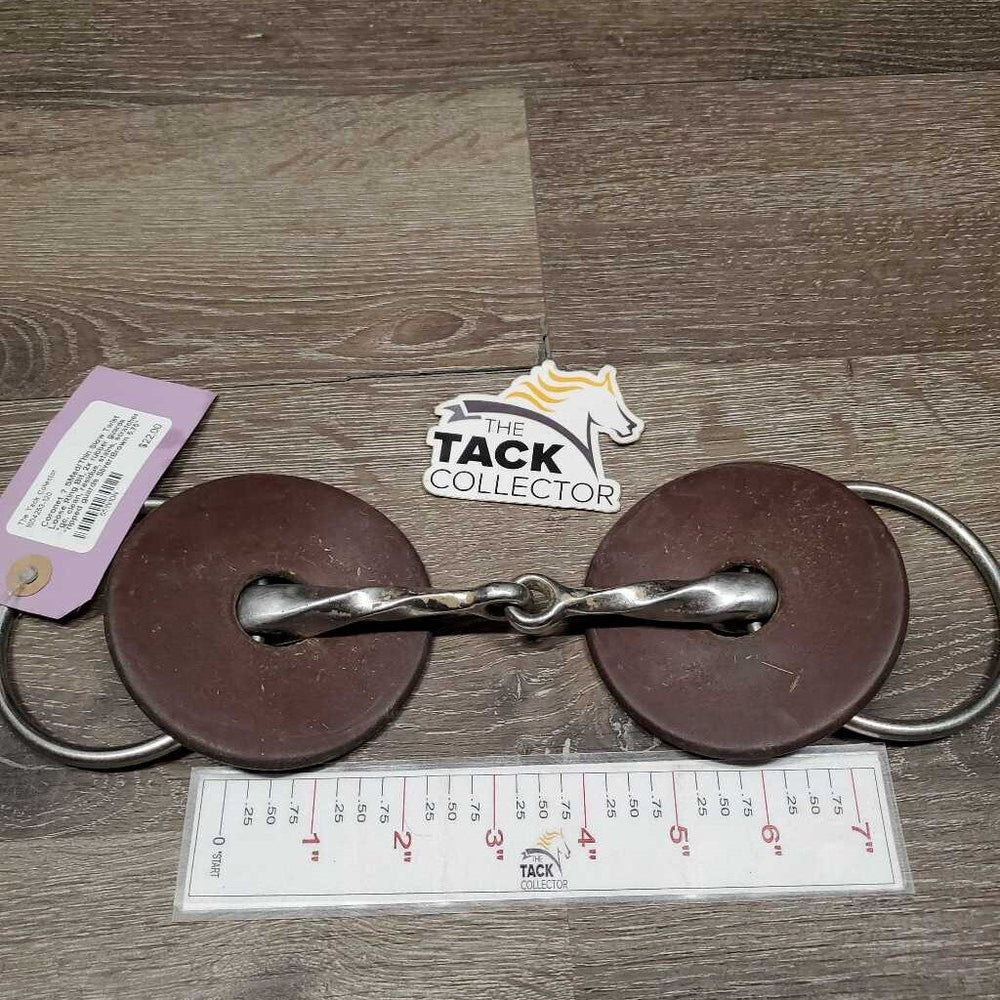 SMed/Thin Slow Twist Loose Ring Bit, 2x rubber guards *gc, clean, residue, stains, scratches *ripped guards