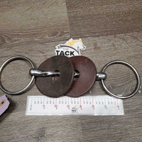 SMed/Thin Slow Twist Loose Ring Bit, 2x rubber guards *gc, clean, residue, stains, scratches *ripped guards
