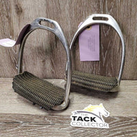 Pr Stirrup Irons, add on mesh grips *gc, dirty, scratches

