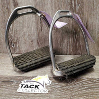 Pr Stirrup Irons, add on mesh grips *gc, dirty, scratches
