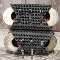 Pr Stirrup Irons, add on mesh grips *gc, dirty, scratches
