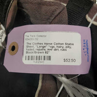 Cotton Stable Sheet, "Lange" *vgc, hairy, pilly, faded, repairs, mnr dirt, rubs