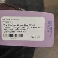 Hvy Wool Cooler, "Lange", tail *gc, stains, mnr hair, rubs, pills, faded