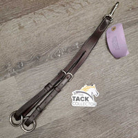 Adjustable Leather Running Martingale Attachment, sewn on snap *xc, clean, dirty rings
