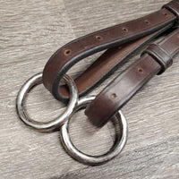 Adjustable Leather Running Martingale Attachment, sewn on snap *xc, clean, dirty rings
