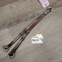 Adjustable Leather Running Martingale Attachment, sewn on snap *xc, clean, dirty rings
