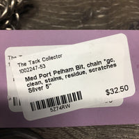 Med Port Pelham Bit, chain *gc, clean, stains, residue, scratches
