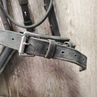 Monocrown Bridle, Bling, Flash, Rubber Lined Reins *gc, dirty, rubs, mismatched, tight & missing keepers, edge scrapes, thin/sticky rubber