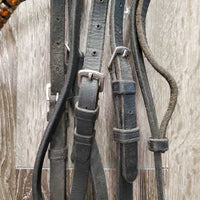 Monocrown Bridle, Bling, Flash, Rubber Lined Reins *gc, dirty, rubs, mismatched, tight & missing keepers, edge scrapes, thin/sticky rubber