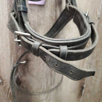 Monocrown Bridle, Bling, Flash, Rubber Lined Reins *gc, dirty, rubs, mismatched, tight & missing keepers, edge scrapes, thin/sticky rubber