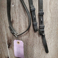 Rolled Monocrown Dressage Bridle, Crank, HDR Bband, Rubber Reins *gc, rubs, faded & dust?dirt, cut end, xholes, NO Bradoon Holder, Missing 1 Keeper