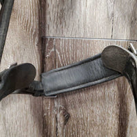 Rolled Monocrown Dressage Bridle, Crank, HDR Bband, Rubber Reins *gc, rubs, faded & dust?dirt, cut end, xholes, NO Bradoon Holder, Missing 1 Keeper