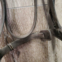 "Week Monday" FS Rsd Padded Monocrown Bridle, Soft Smooth Rubber Reins *vgc, NO Flash, clean, mnr residue, rubs & stretched hole