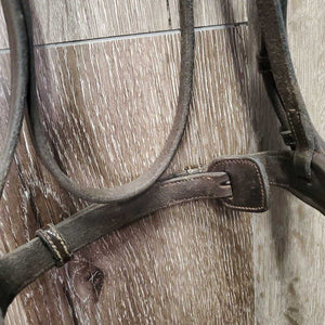 "Week Monday" FS Rsd Padded Monocrown Bridle, Soft Smooth Rubber Reins *vgc, NO Flash, clean, mnr residue, rubs & stretched hole