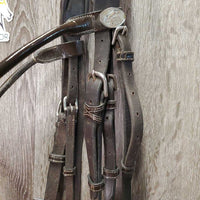 "Week Monday" FS Rsd Padded Monocrown Bridle, Soft Smooth Rubber Reins *vgc, NO Flash, clean, mnr residue, rubs & stretched hole
