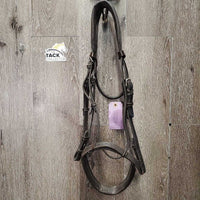 "Week Monday" FS Rsd Padded Monocrown Bridle, Soft Smooth Rubber Reins *vgc, NO Flash, clean, mnr residue, rubs & stretched hole
