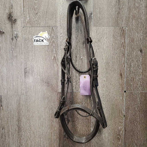 "Week Monday" FS Rsd Padded Monocrown Bridle, Soft Smooth Rubber Reins *vgc, NO Flash, clean, mnr residue, rubs & stretched hole