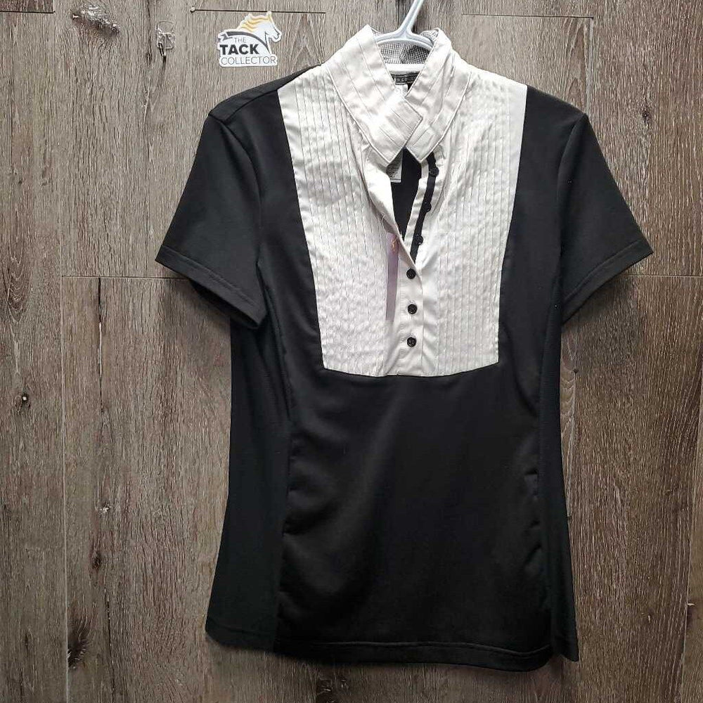 SS Sun Show Shirt, 1/2 Button Up, Magnetic Collar, Mesh Sides *gc, mnr puckers, dingy & pills