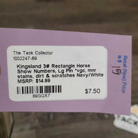 3# Rectangle Horse Show Numbers, Lg Pin *vgc, mnr stains, dirt & scratches