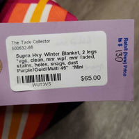 Hvy Winter Blanket, 2 legs *vgc, clean, mnr wpf, mnr faded, stains, holes, snags, dust

