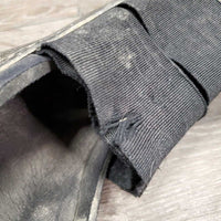 Open Front & Hind Boots, velcro *fair, elastic: torn & stretched, dirty, hairy, faded, scrapes, rubs
