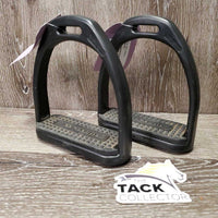 Pr Plastic Stirrup Irons, grips *vgc, dirty
