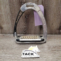 RT ONLY Aluminum Safety Stirrup, Grater Grip *gc/fair, scuffs, dirty, rubbed/worn grips, bent & thin screws
