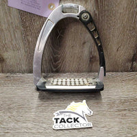 RT ONLY Aluminum Safety Stirrup, Grater Grip *gc/fair, scuffs, dirty, rubbed/worn grips, bent & thin screws
