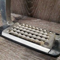RT ONLY Aluminum Safety Stirrup, Grater Grip *gc/fair, scuffs, dirty, rubbed/worn grips, bent & thin screws
