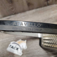 RT ONLY Aluminum Safety Stirrup, Grater Grip *gc/fair, scuffs, dirty, rubbed/worn grips, bent & thin screws