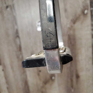 RT ONLY Aluminum Safety Stirrup, Grater Grip *gc/fair, scuffs, dirty, rubbed/worn grips, bent & thin screws