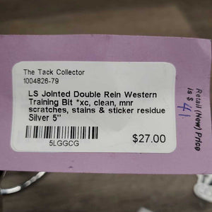 LS Jointed Double Rein Western Training Bit *xc, clean, mnr scratches, stains & sticker residue