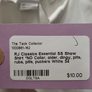 SS Show Shirt *NO Collar, older, dingy, pits, rubs, pills, puckers