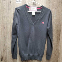 V Neck Light Wool Sweater *vgc, mnr hair, rubs & pills
