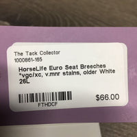 Euro Seat Breeches *vgc/xc, v.mnr stains, older
