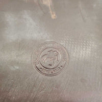 Padded Leather Belly Girth, 2x els, D Ring, Strap *gc/fair, stains, faded, scrapes, dry, creased/puckered edges
