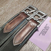 Padded Leather Belly Girth, 2x els, D Ring, Strap *gc/fair, stains, faded, scrapes, dry, creased/puckered edges
