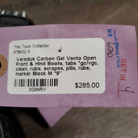 Open Front & Hind Boots, tabs *gc/vgc, clean, rubs, scrapes, pills, rubs, marker
