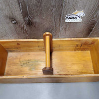 Wood Grooming Box, top handle *gc, scrapes, stains, rubs, older
