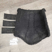 Closed Front & Hind Boots, fleece lined, velcro *gc/fair, hairy, clumpy, clean, scrapes, faded
