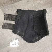 Closed Front & Hind Boots, fleece lined, velcro *gc/fair, hairy, clumpy, clean, scrapes, faded
