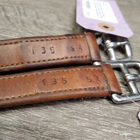 Soft Nylon Lined Stirrup Leathers *gc, clean, stains, dents, rubs, scrapes, creases
