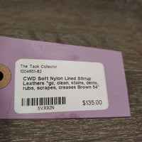 Soft Nylon Lined Stirrup Leathers *gc, clean, stains, dents, rubs, scrapes, creases
